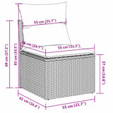 4 Piece Garden Sofa Set with Cushions Black Poly Rattan - Side View