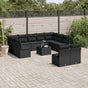 12 Piece Garden Sofa Set with Cushions Black Poly Rattan