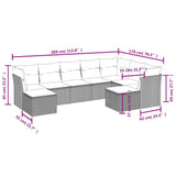 9 Piece Garden Sofa Set with Cushions Black Poly Rattan