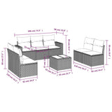 8 Piece Garden Sofa Set with Cushions Grey Poly Rattan