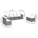 8 Piece Garden Sofa Set with Cushions Grey Poly Rattan