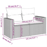 9 Piece Garden Sofa Set with Cushions Black Poly Rattan