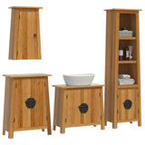 4 Piece Bathroom Furniture Set Solid Wood Pine - Side View