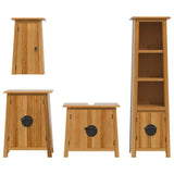 4 Piece Bathroom Furniture Set Solid Wood Pine - 45-Degree Angle