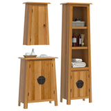 3 Piece Bathroom Furniture Set Solid Wood Pine - Side View