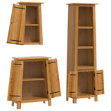 3 Piece Bathroom Furniture Set Solid Wood Pine - Top-Down View
