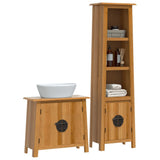 2 Piece Bathroom Furniture Set Solid Wood Pine - Side View