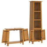 2 Piece Bathroom Furniture Set Solid Wood Pine - Top-Down View