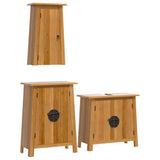 3 Piece Bathroom Furniture Set Solid Wood Pine