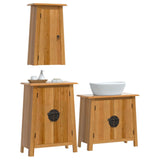 3 Piece Bathroom Furniture Set Solid Wood Pine - Side View
