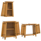 3 Piece Bathroom Furniture Set Solid Wood Pine - Top-Down View