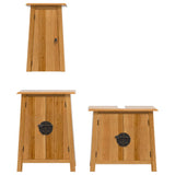3 Piece Bathroom Furniture Set Solid Wood Pine - 45-Degree Angle