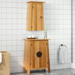 2 Piece Bathroom Furniture Set Solid Wood Pine