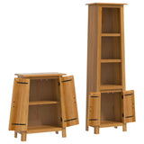 2 Piece Bathroom Furniture Set Solid Wood Pine - Top-Down View