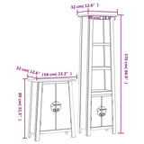 2 Piece Bathroom Furniture Set Solid Wood Pine