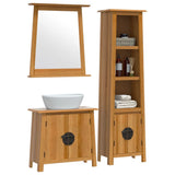 3 Piece Bathroom Furniture Set Solid Wood Pine - Side View