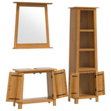 3 Piece Bathroom Furniture Set Solid Wood Pine - Top-Down View