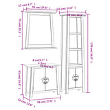 3 Piece Bathroom Furniture Set Solid Wood Pine - Extra Image
