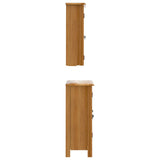 4 Piece Bathroom Furniture Set Solid Wood Pine - Rear View