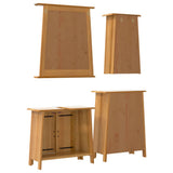 4 Piece Bathroom Furniture Set Solid Wood Pine - Close-Up Angle