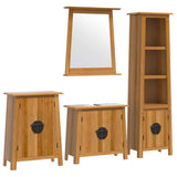 4 Piece Bathroom Furniture Set Solid Wood Pine - Front View