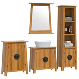 4 Piece Bathroom Furniture Set Solid Wood Pine - Side View