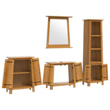 4 Piece Bathroom Furniture Set Solid Wood Pine - Top-Down View