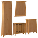 4 Piece Bathroom Furniture Set Solid Wood Pine - Close-Up Angle