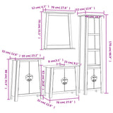 4 Piece Bathroom Furniture Set Solid Wood Pine - Extra Image