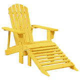 Adirondack Chair with Ottoman Yellow Solid Wood Fir - Front View