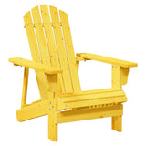 Adirondack Chair with Ottoman Yellow Solid Wood Fir - 45-Degree Angle