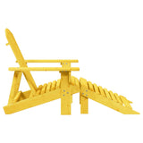Adirondack Chair with Ottoman Yellow Solid Wood Fir - Rear View