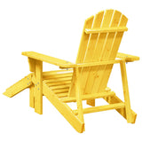 Adirondack Chair with Ottoman Yellow Solid Wood Fir - Close-Up Angle