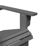 Adirondack Chair Grey 69x85x90.5 cm Solid Wood Fir - Rear View