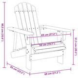 Adirondack Chair Grey 69x85x90.5 cm Solid Wood Fir - Low Angle