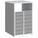 Wheelie Bin Storage for Single Bin Grey 72x81x115 cm Steel - Front View