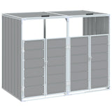 Wheelie Bin Storage for Double Bins Grey 144x81x113 cm Steel - Front View