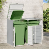 Wheelie Bin Storage for Double Bins Grey 144x81x113 cm Steel - Side View