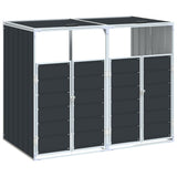 Wheelie Bin Storage for Double Bins Anthracite 144x81x113 cm Steel - Front View