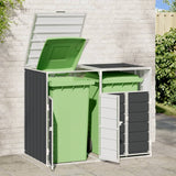 Wheelie Bin Storage for Double Bins Anthracite 144x81x113 cm Steel - Side View