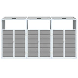 Wheelie Bin Storage for Triple Bins Grey 216x81x115 cm Steel - 45-Degree Angle