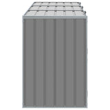 Wheelie Bin Storage for Triple Bins Grey 216x81x115 cm Steel - Rear View