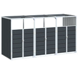 Wheelie Bin Storage for Triple Bins Anthracite 216x81x115 cm Steel - Front View
