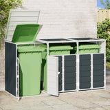 Wheelie Bin Storage for Triple Bins Anthracite 216x81x115 cm Steel - Side View