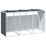 Wheelie Bin Storage for Triple Bins Anthracite 216x81x115 cm Steel - Close-Up Angle