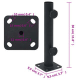 Parasol Base for Ø32/34/38 mm Pole Matt Black Steel - Rear View