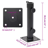 Parasol Base for Ø38/48 mm Pole Matt Black Steel - Close-Up Angle