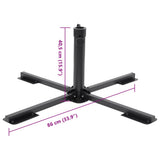 Parasol Base Foldable for Ø38/48 mm Pole Glossy Black Steel - Close-Up Angle