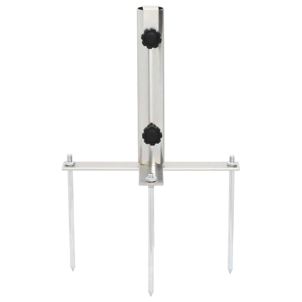 Parasol Base with Ground Spikes for ?2-38 mm Silver Steel