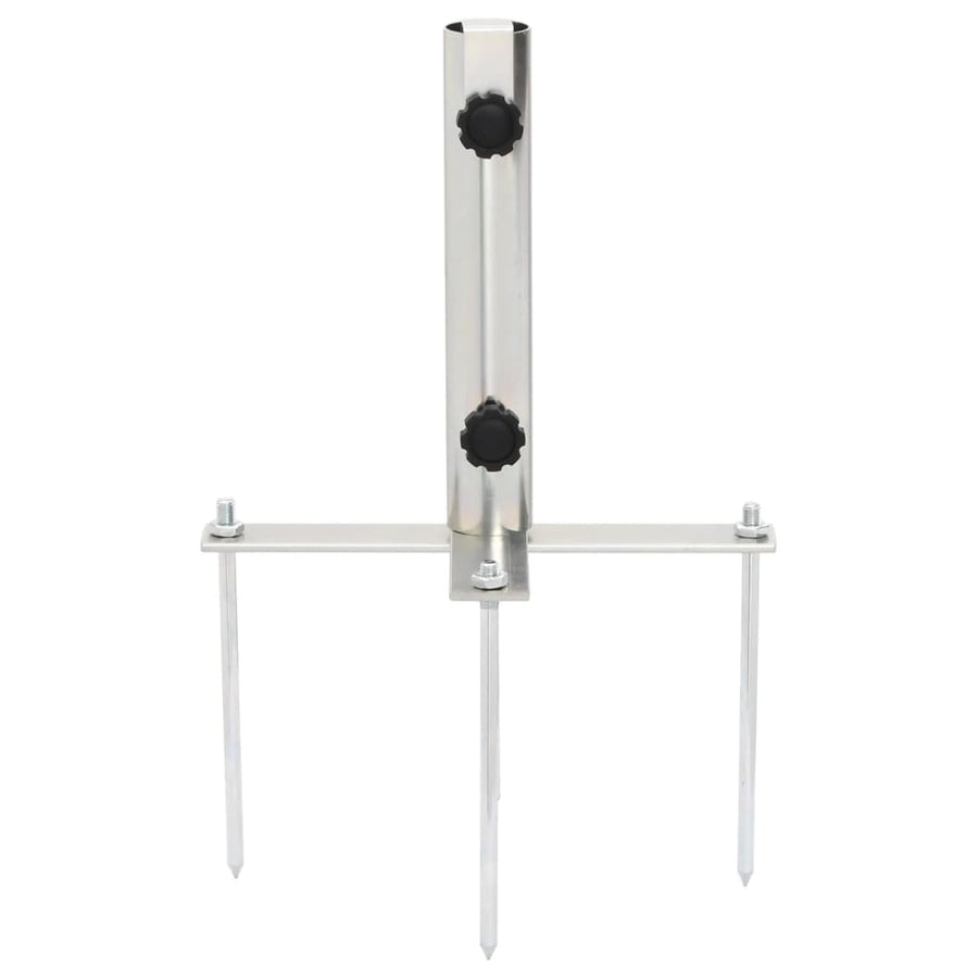 Parasol Base with Ground Spikes for ?2-38 mm Silver Steel